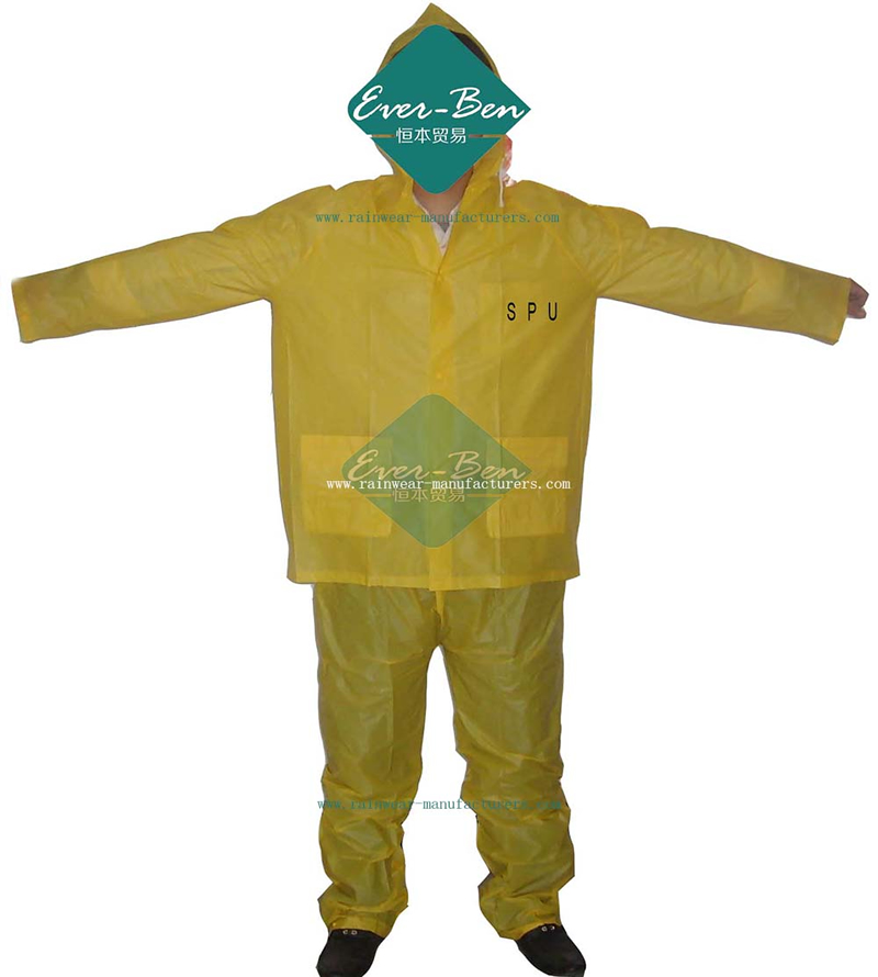 PVC Rain Suit-Full Rain Suit-Plastic Rain Suit-Mens Plastic Raincoat